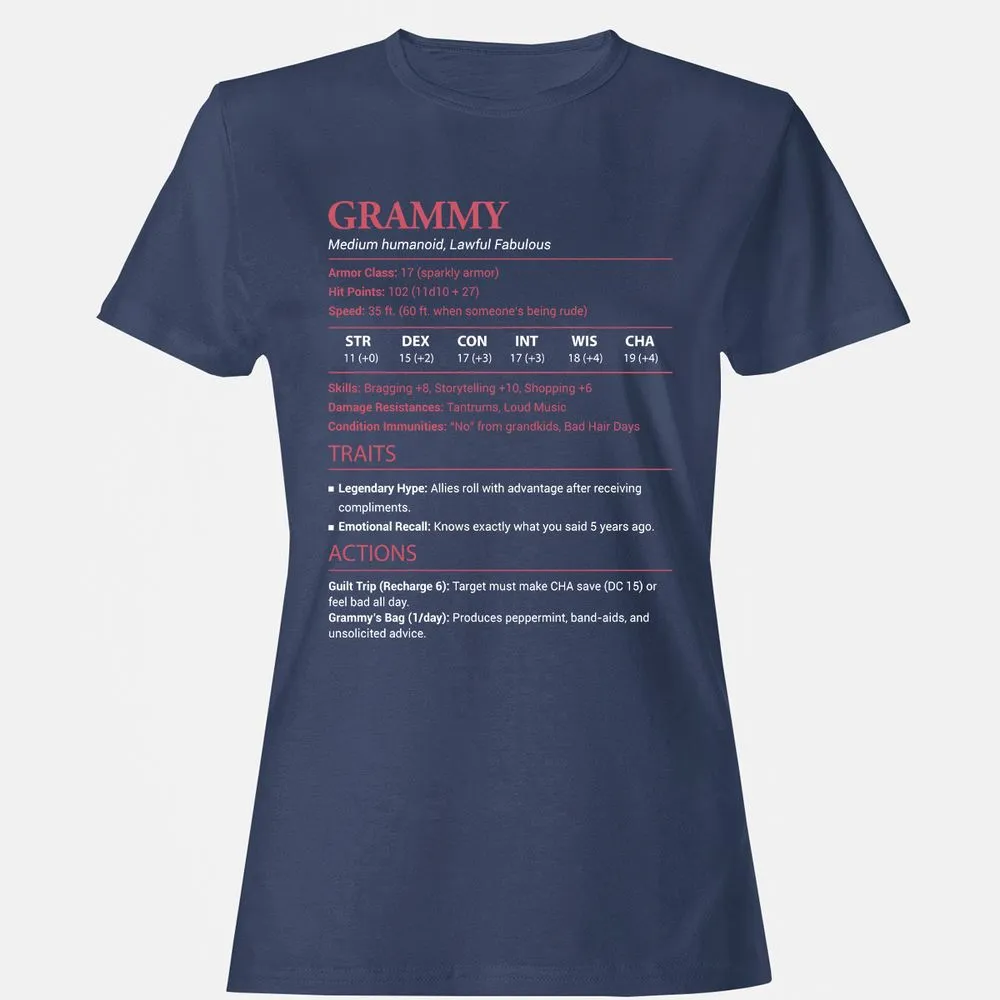 Grammy Stats Women's T-Shirt - Navy - 10