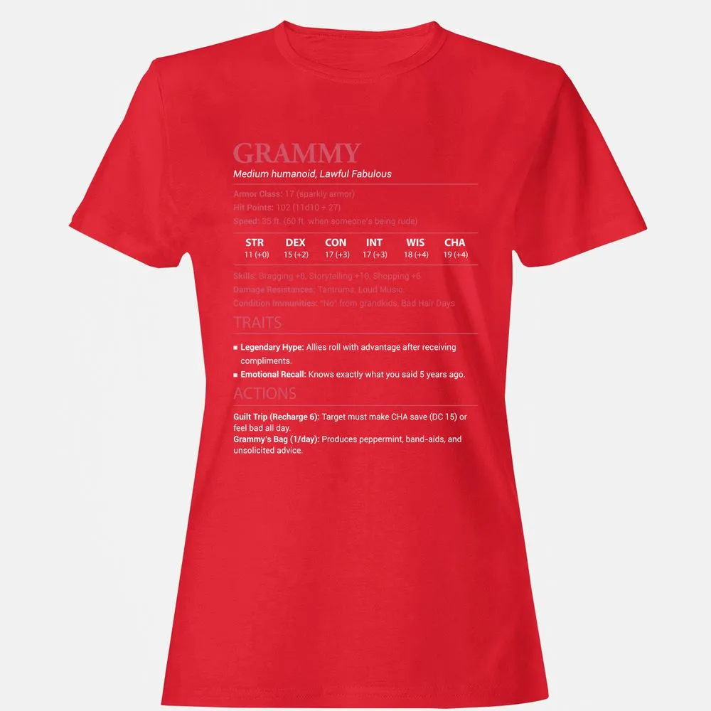 Grammy Stats Women's T-Shirt - Red - 13