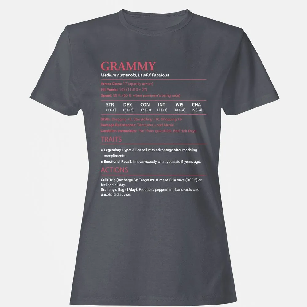 Grammy Stats Women's T-Shirt - Dark Heather - 5