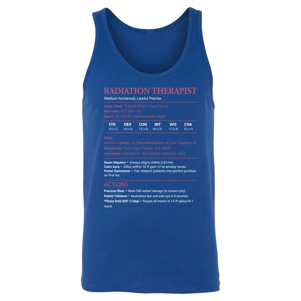 Radiation Therapist Unisex Jersey Tank - True Royal - 13