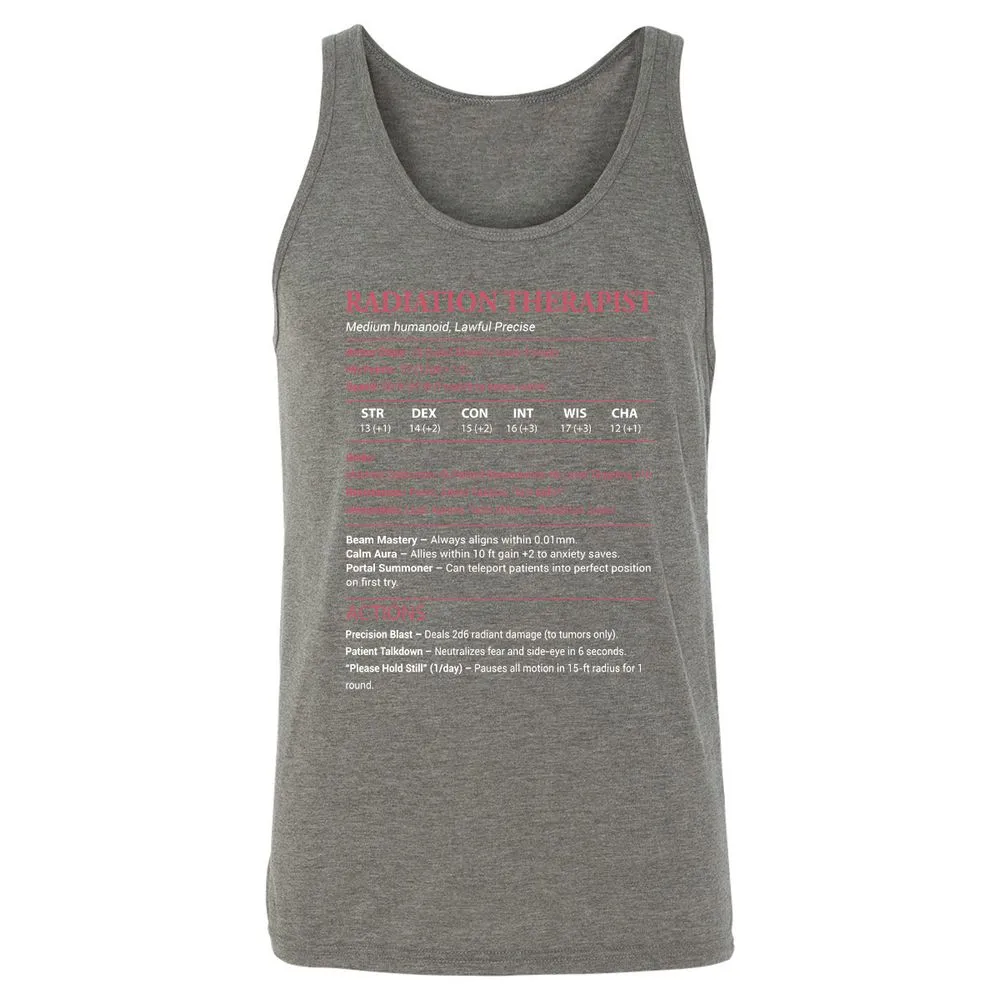 Radiation Therapist Unisex Jersey Tank - Grey Triblend - 8