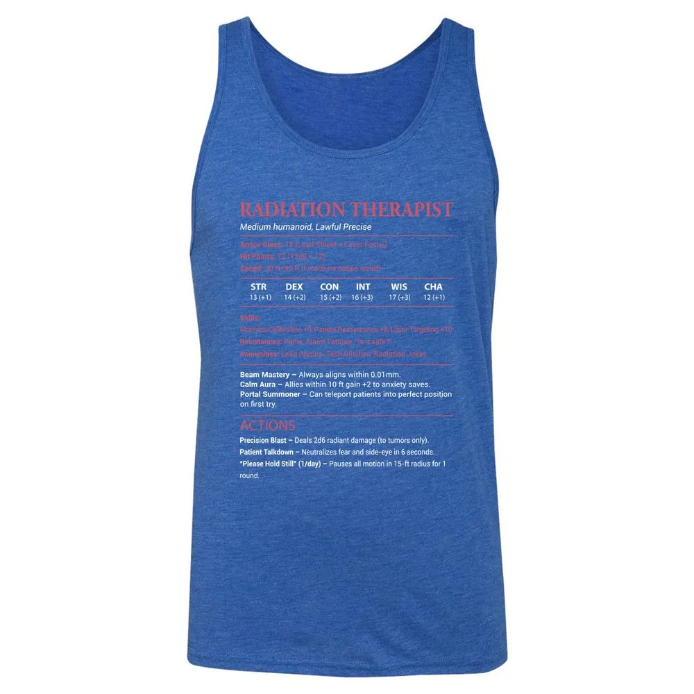 Radiation Therapist Unisex Jersey Tank - True Royal Triblend - 12