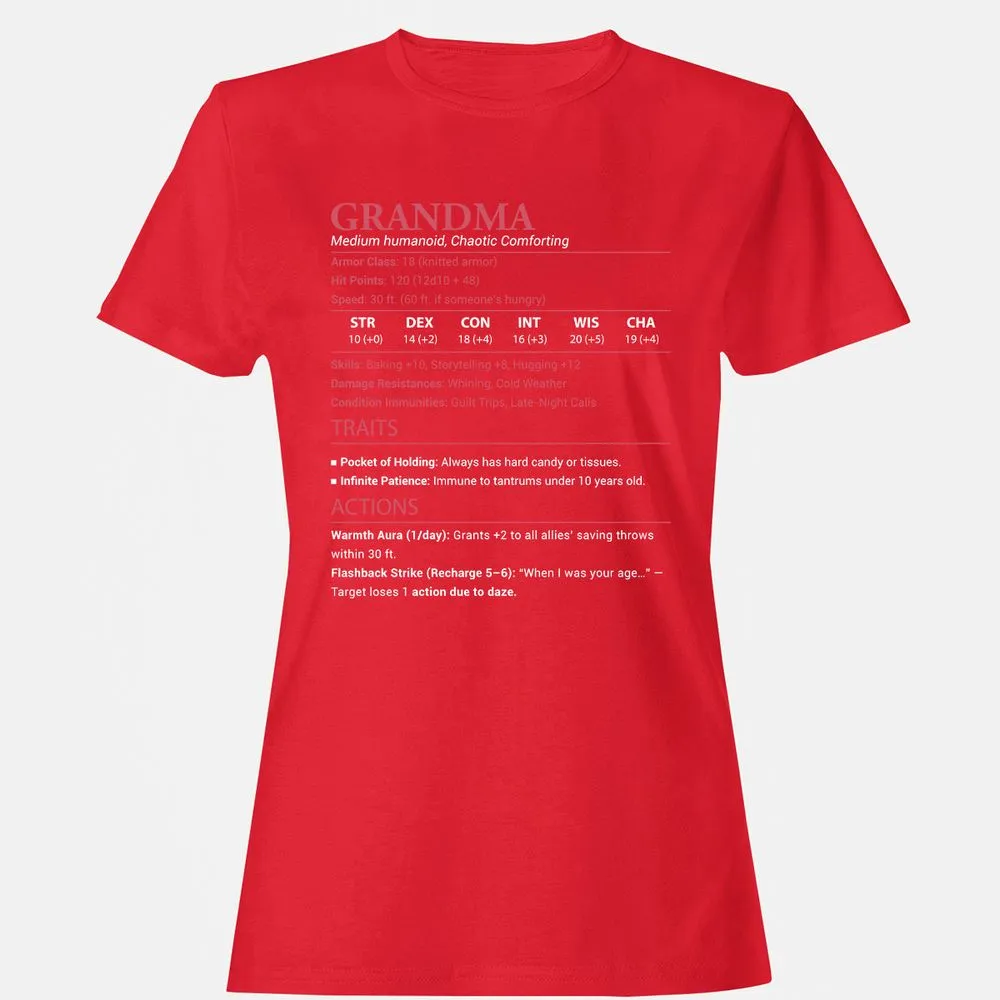 Grandma Stats Women's T-Shirt - Red - 13