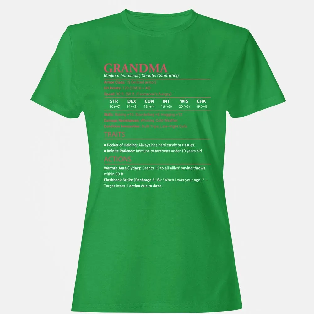 Grandma Stats Women's T-Shirt - Irish Green - 7