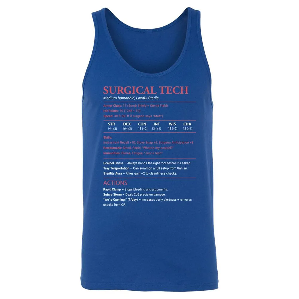Surgical Tech Unisex Jersey Tank - True Royal - 13