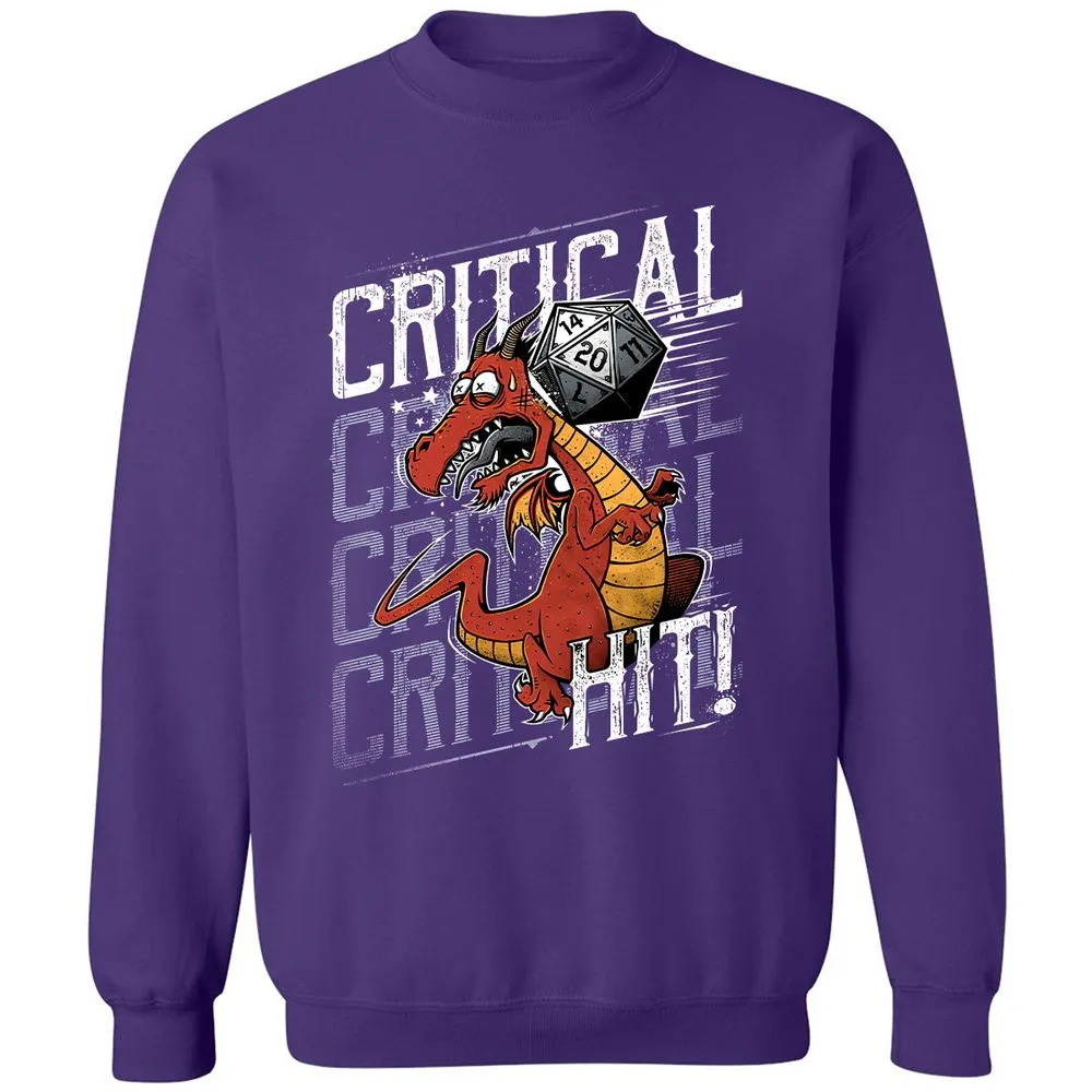 Funny Dragon Critical Hit Classic Unisex Sweatshirt - Purple - 6