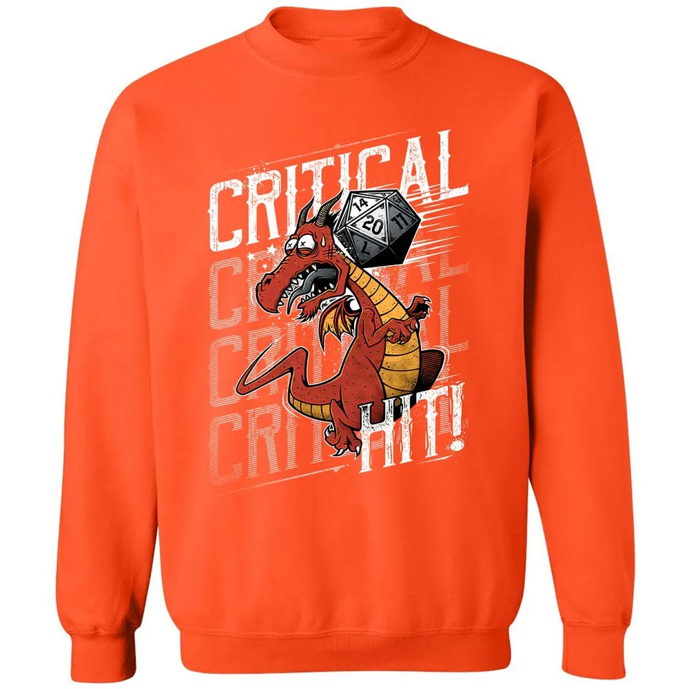 Funny Dragon Critical Hit Classic Unisex Sweatshirt - Orange - 10