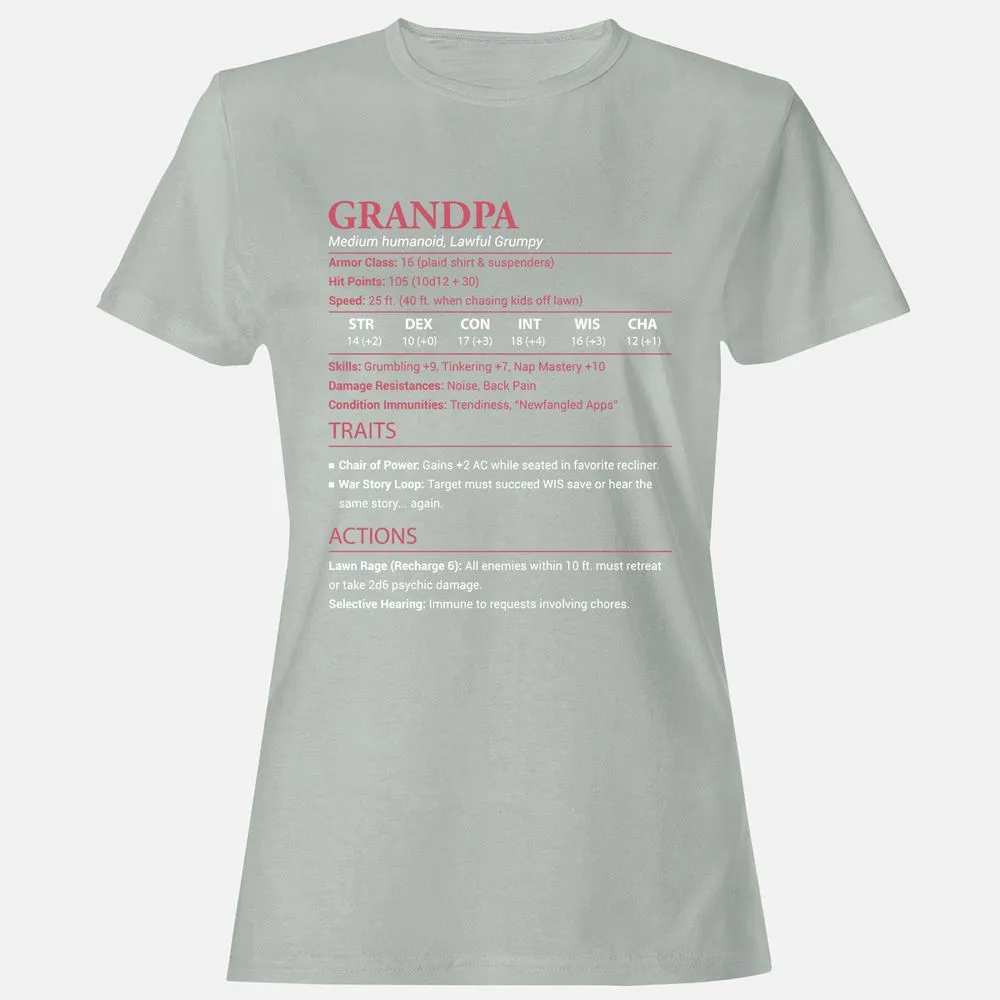 Grandpa Stats Women's T-Shirt - Ash - 2