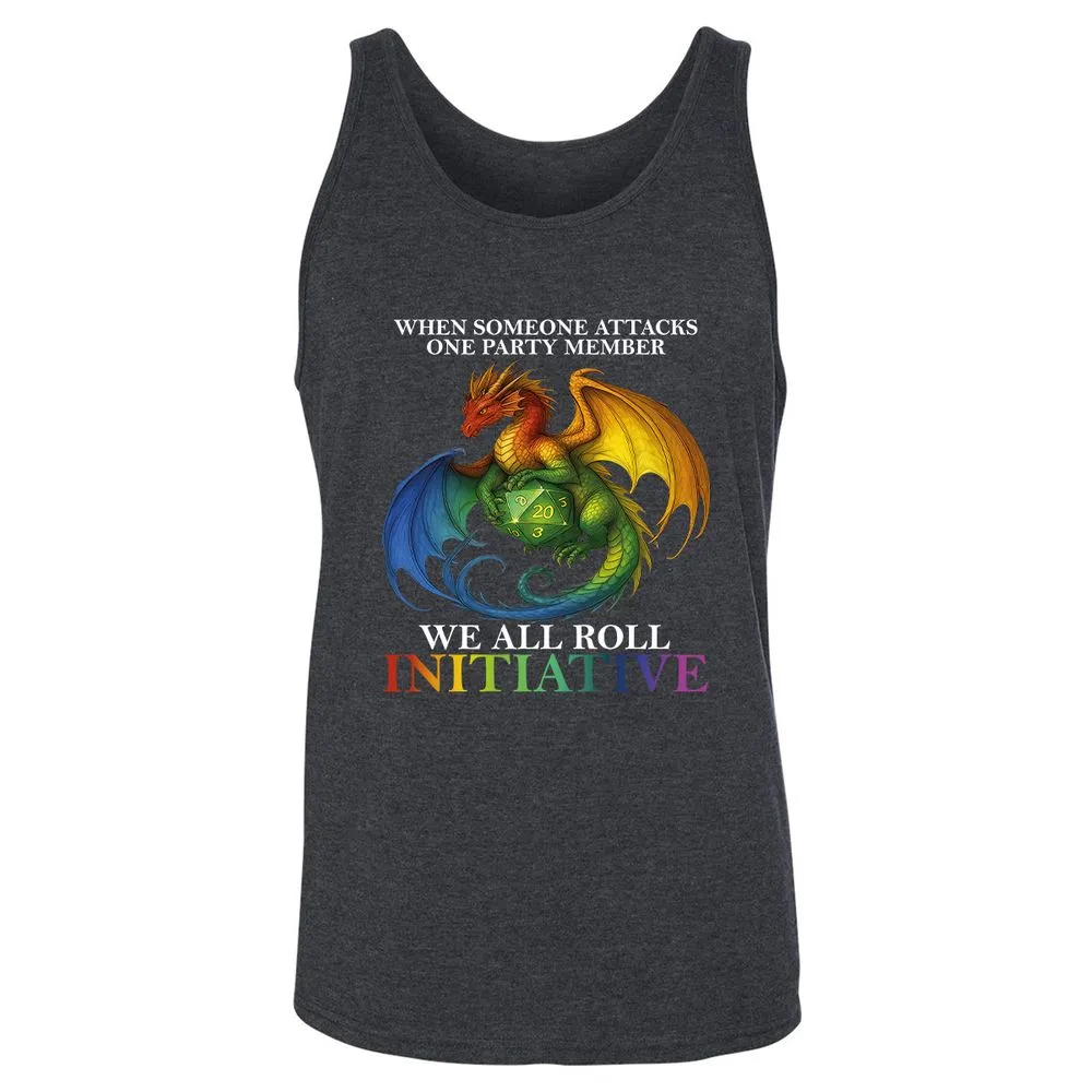 Dragon Roll For Initiative Unisex Jersey Tank - Dark Grey Heather - 6