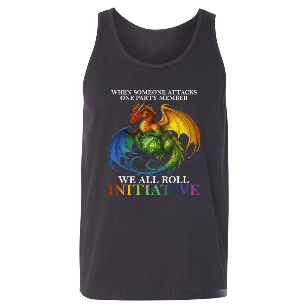 Dragon Roll For Initiative Unisex Jersey Tank - Dark Grey - 7