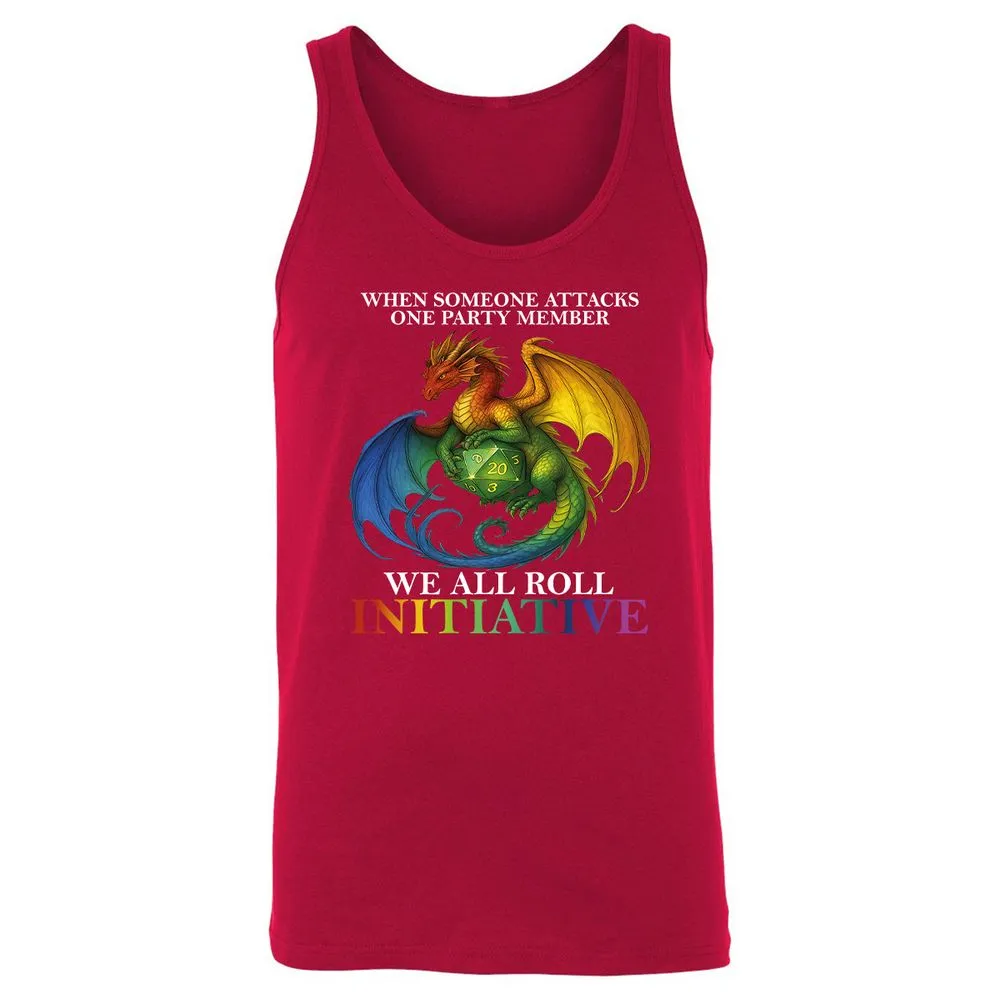 Dragon Roll For Initiative Unisex Jersey Tank - Red - 11