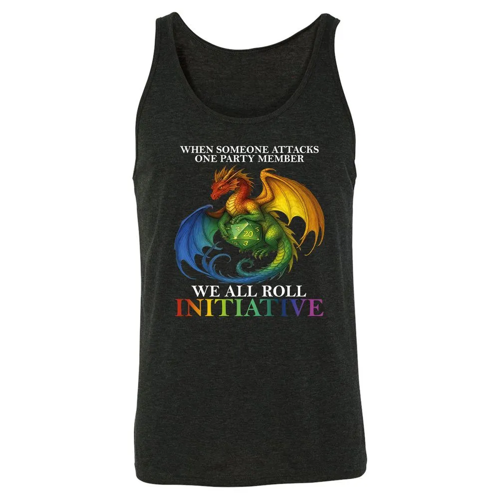 Dragon Roll For Initiative Unisex Jersey Tank - Charcoal Black Triblend - 5