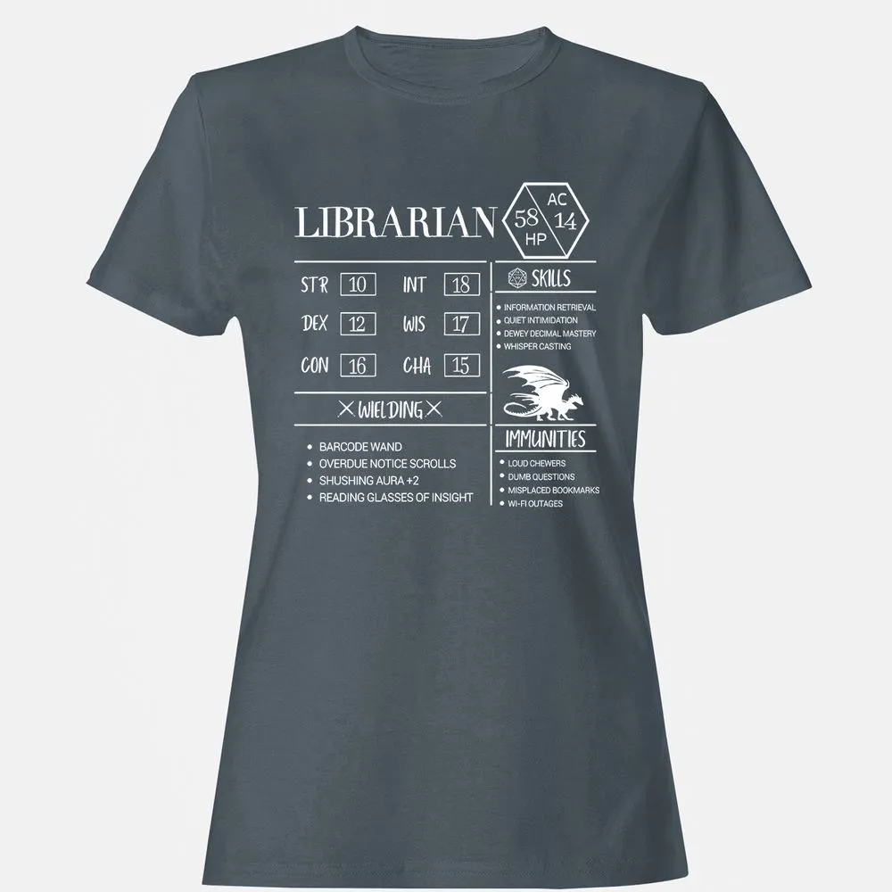 Librarian New Women's T-Shirt - Charcoal - 3