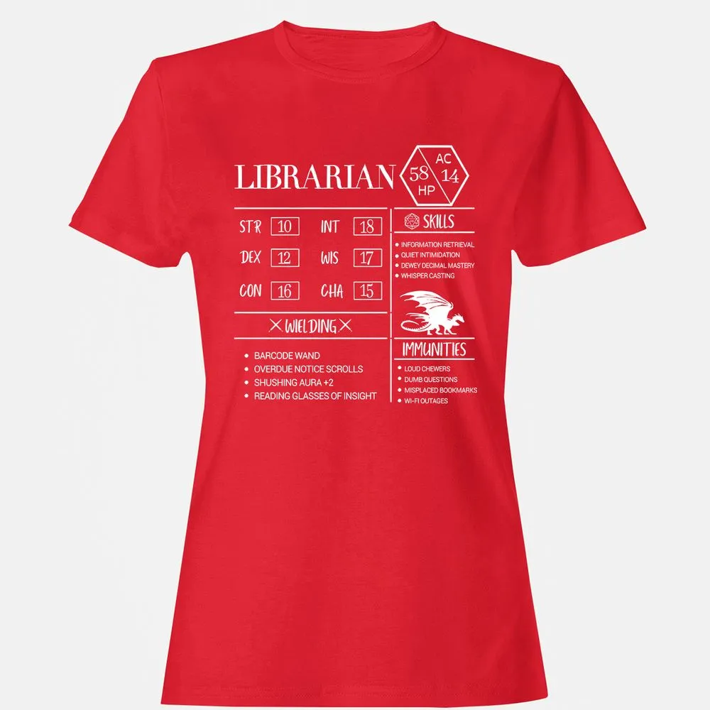 Librarian New Women's T-Shirt - Red - 13