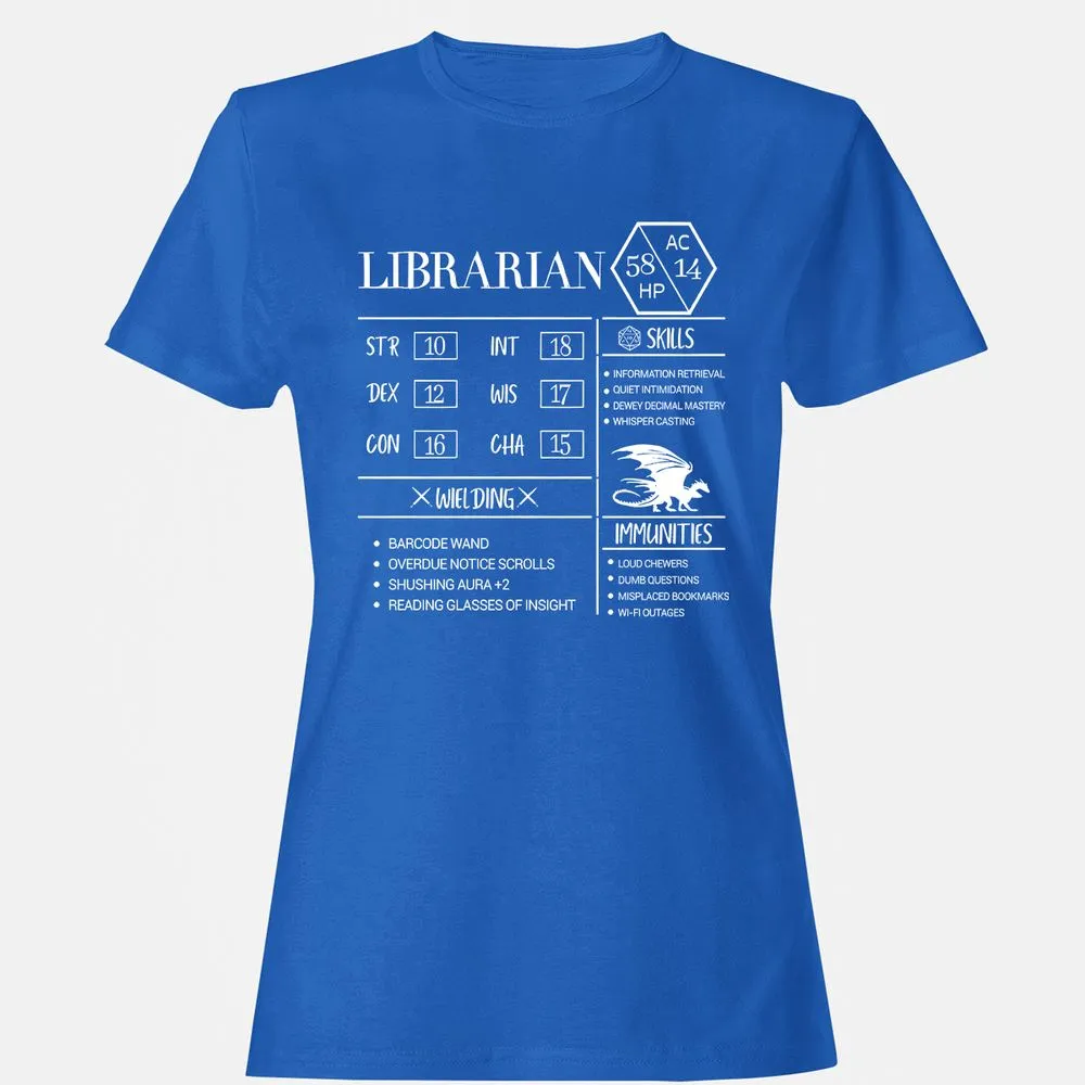 Librarian New Women's T-Shirt - Royal - 14