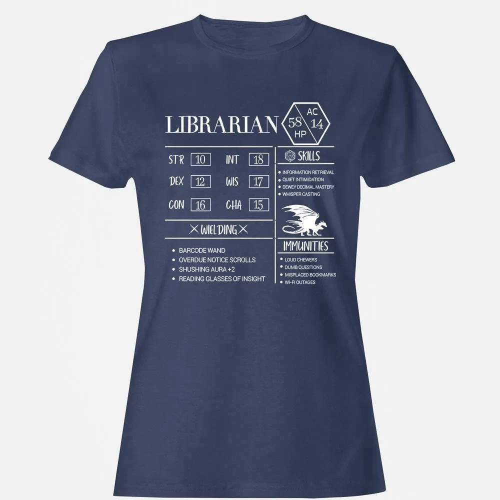 Librarian New Women's T-Shirt - Navy - 10