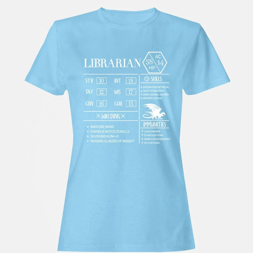 Librarian New Women's T-Shirt - Light Blue - 8