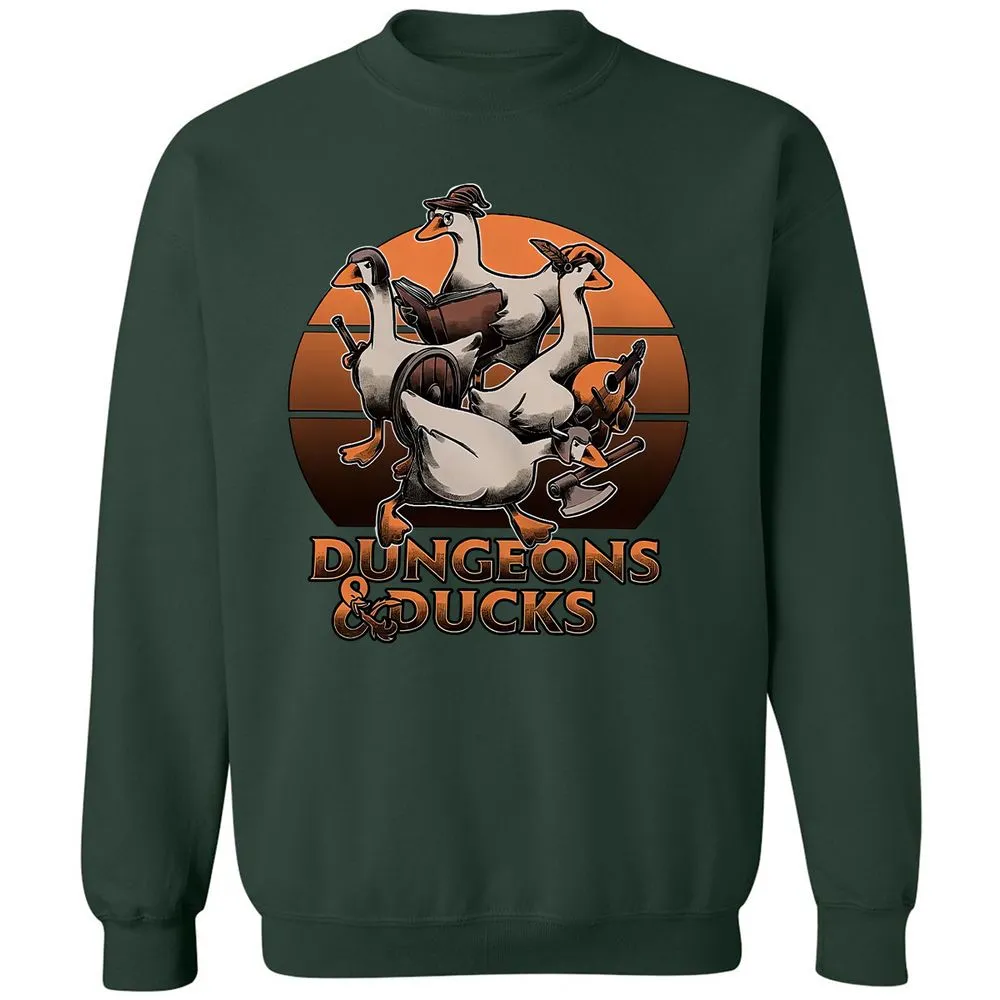 Dungeons And Ducks Classic Unisex Sweatshirt - Forest Green - 4