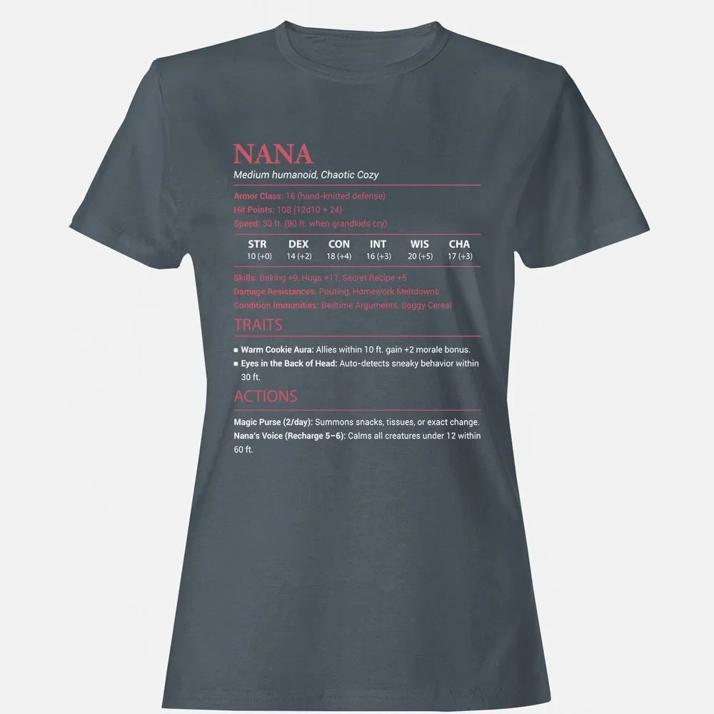 Nana Stats Women's T-Shirt - Charcoal - 3