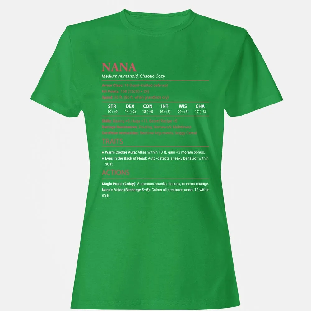Nana Stats Women's T-Shirt - Irish Green - 7