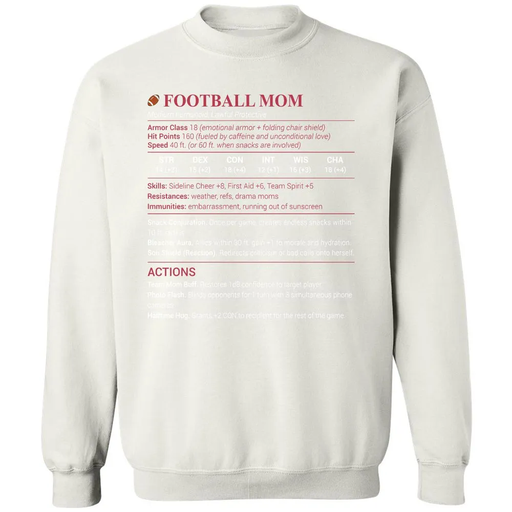 Football Mom Classic Unisex Sweatshirt - White - 12