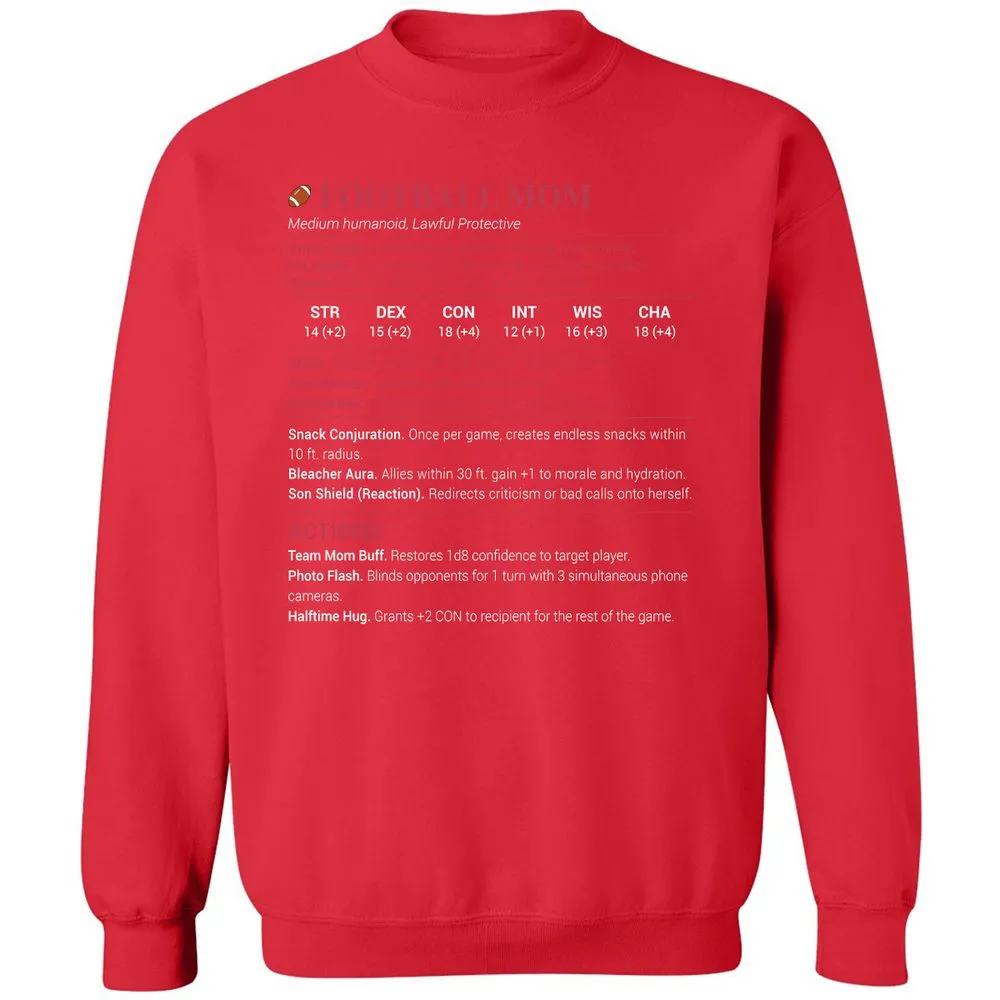 Football Mom Classic Unisex Sweatshirt - Red - 5