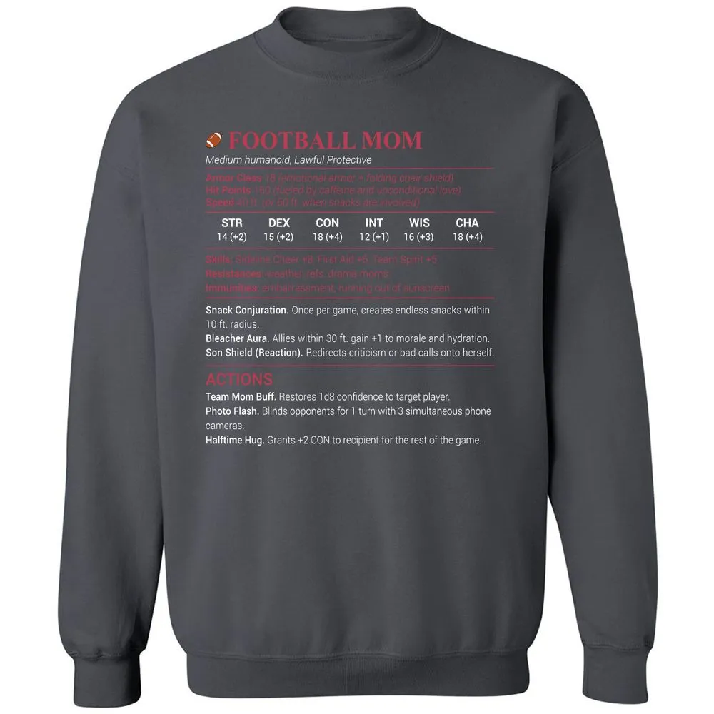 Football Mom Classic Unisex Sweatshirt - Charcoal - 7
