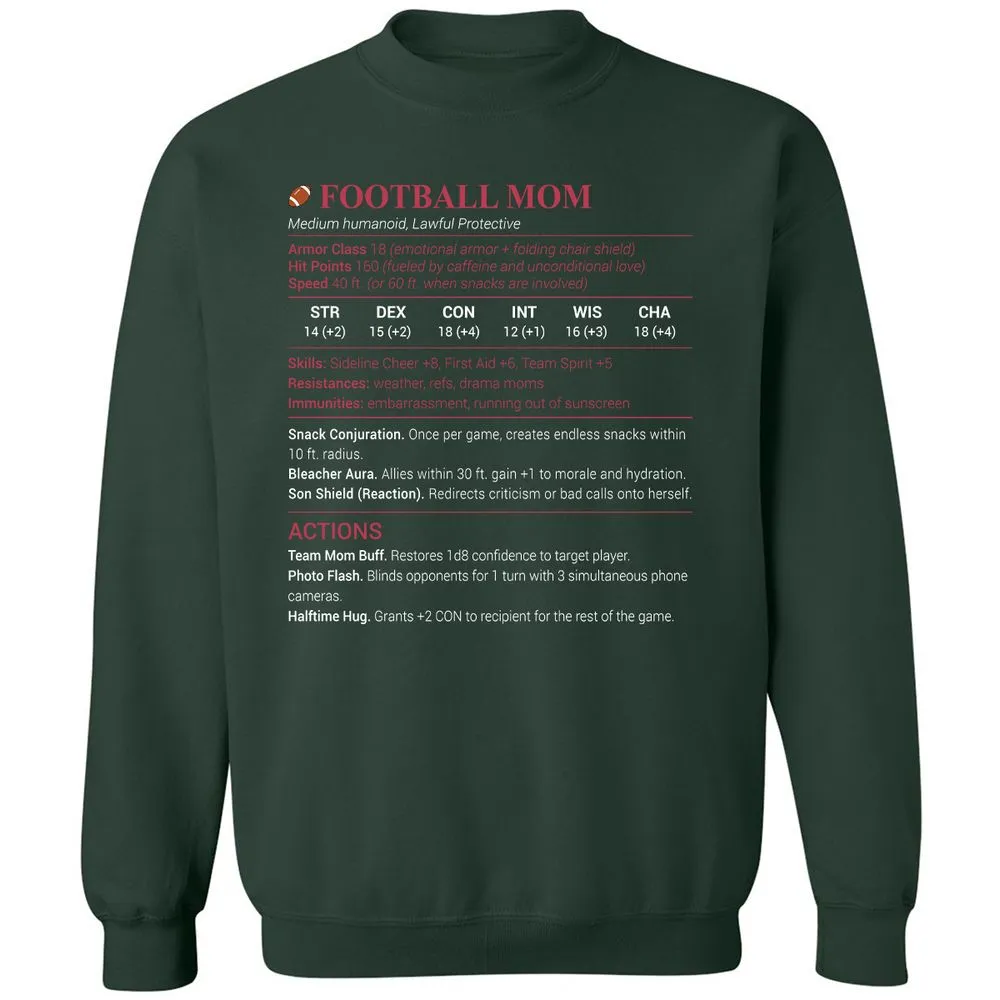 Football Mom Classic Unisex Sweatshirt - Forest Green - 4