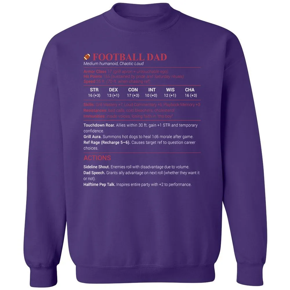 Football Dad Classic Unisex Sweatshirt - Purple - 6