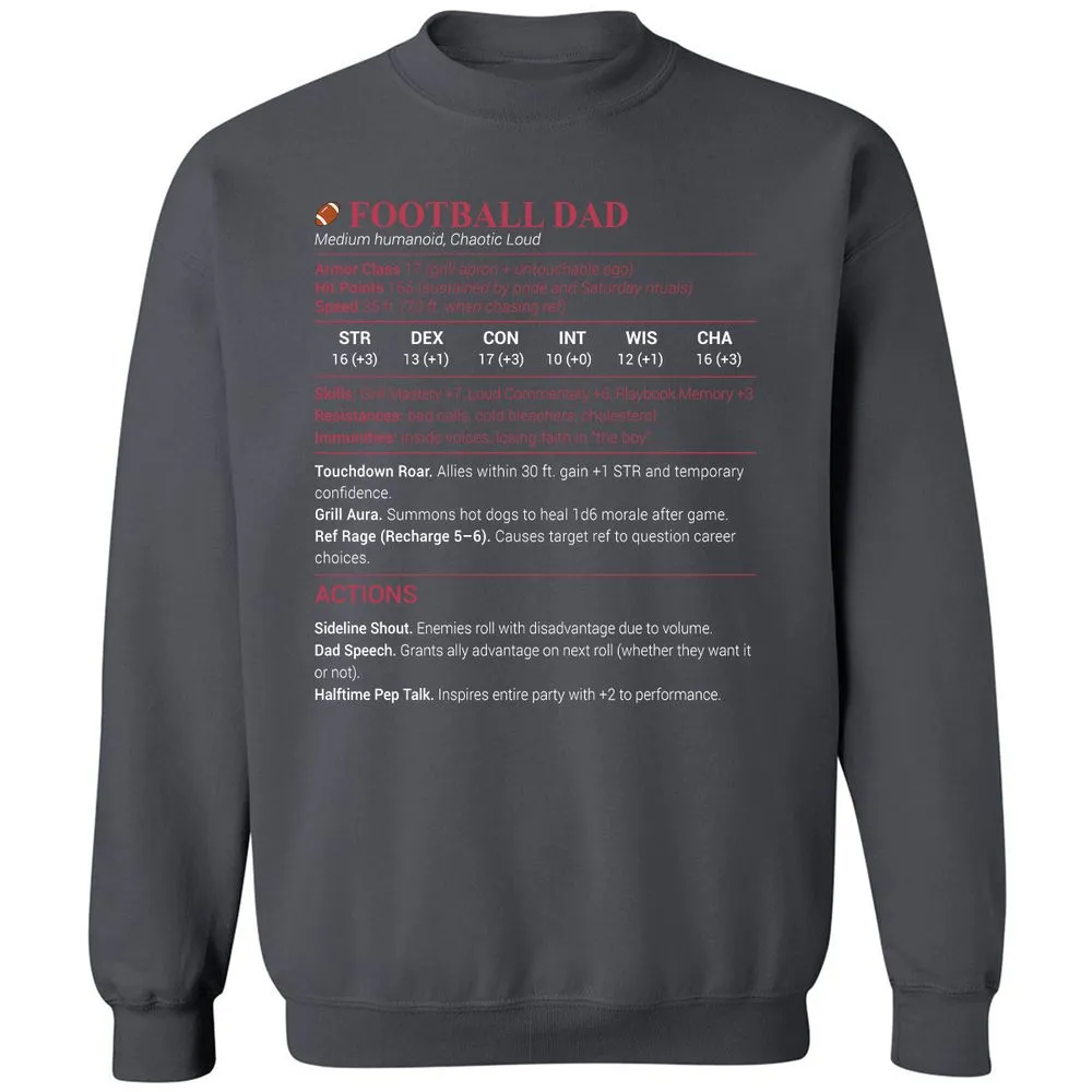Football Dad Classic Unisex Sweatshirt - Charcoal - 7