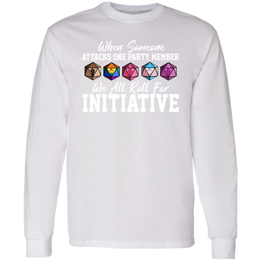 LGBT Roll For Initiative Long Sleeve T-Shirt - White - 5