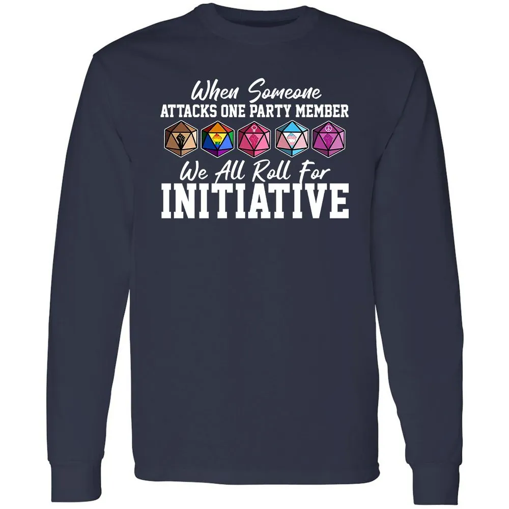 LGBT Roll For Initiative Long Sleeve T-Shirt - Navy - 2