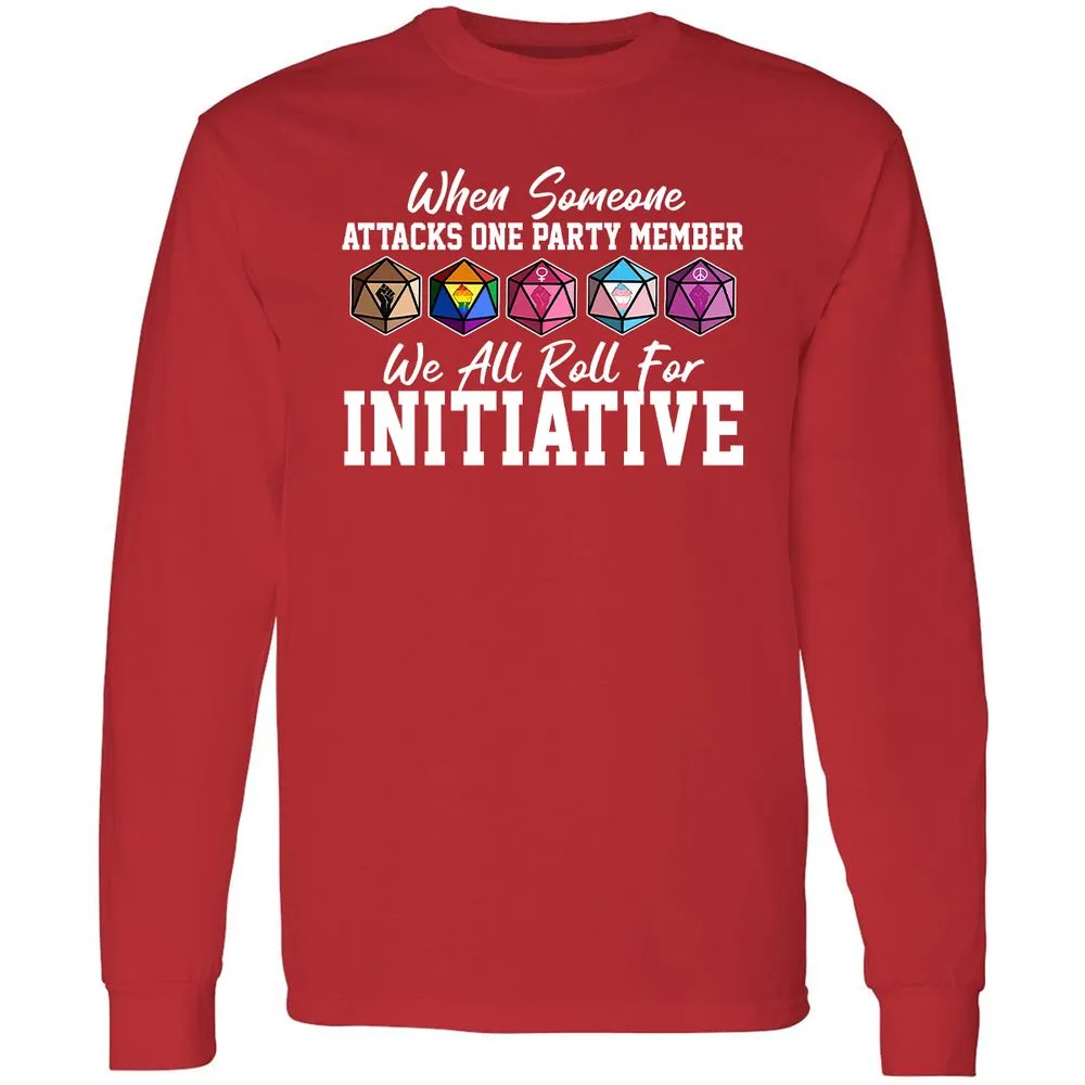 LGBT Roll For Initiative Long Sleeve T-Shirt - Red - 14