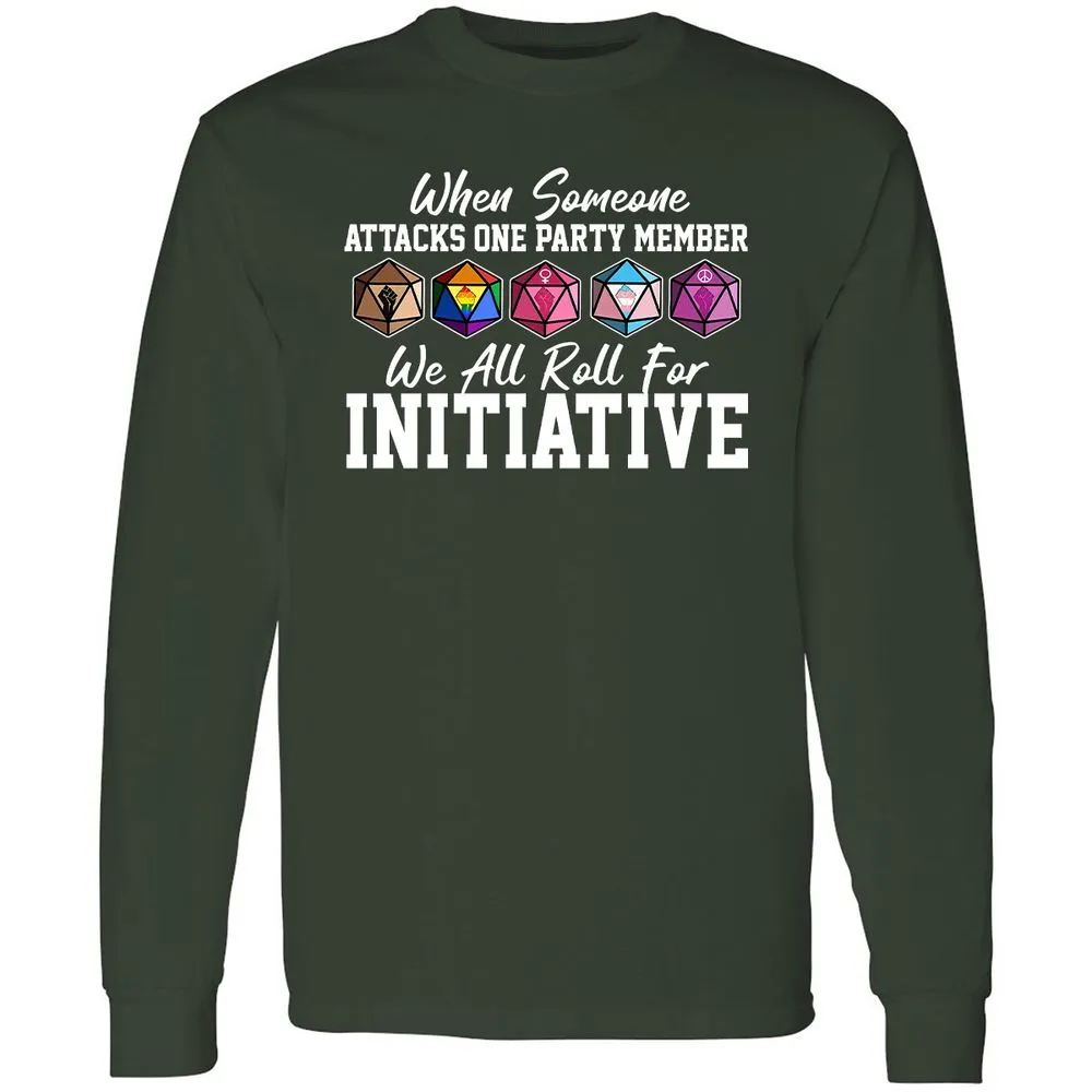 LGBT Roll For Initiative Long Sleeve T-Shirt - Forest Green - 4