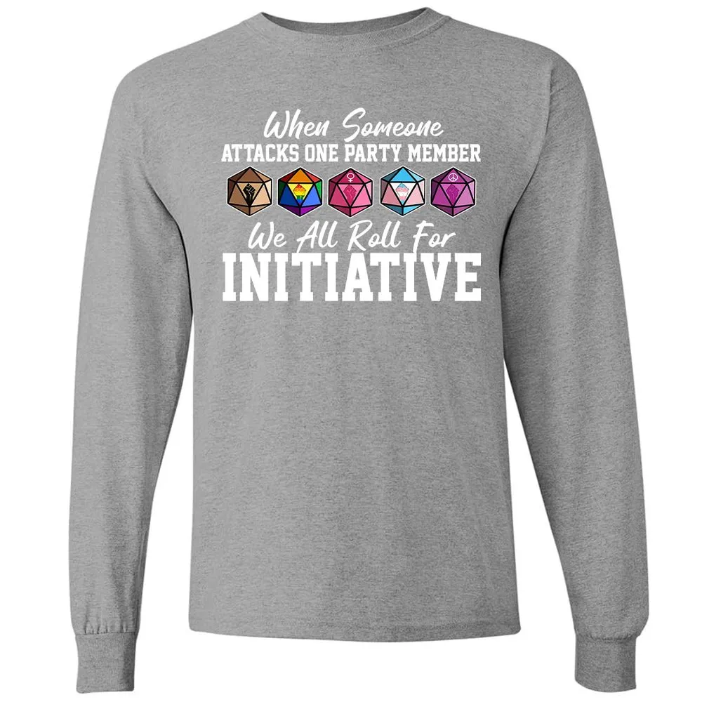 LGBT Roll For Initiative Long Sleeve T-Shirt - Graphite Heather - 6