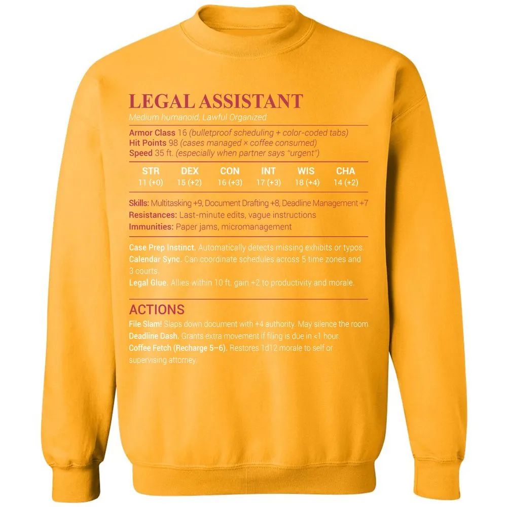 Legal Assistant Classic Unisex Sweatshirt - Gold - 11