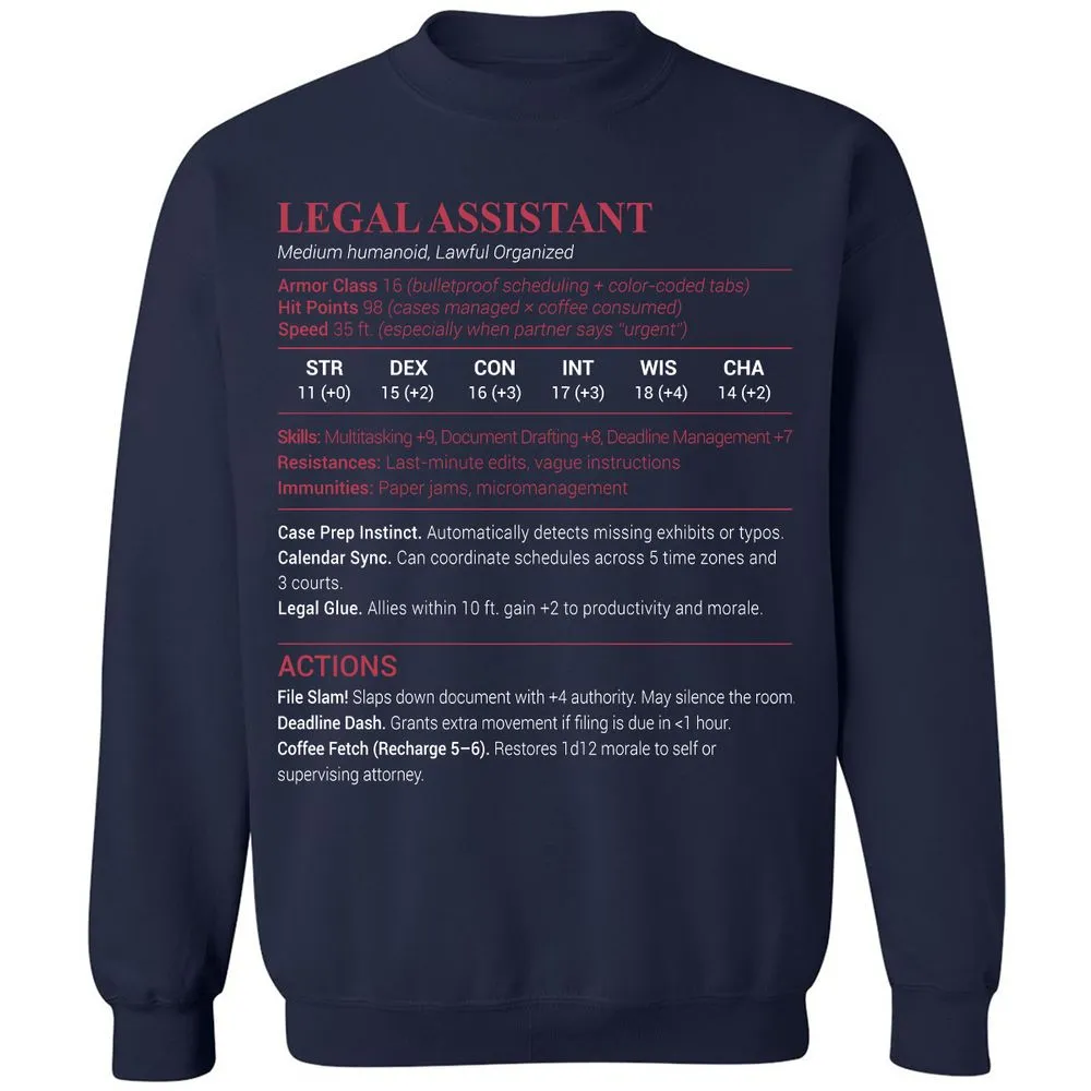 Legal Assistant Classic Unisex Sweatshirt - Navy - 2
