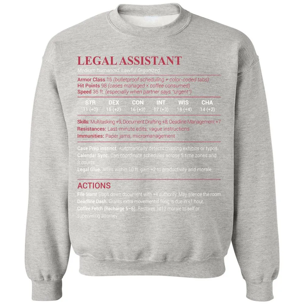 Legal Assistant Classic Unisex Sweatshirt - Ash - 8