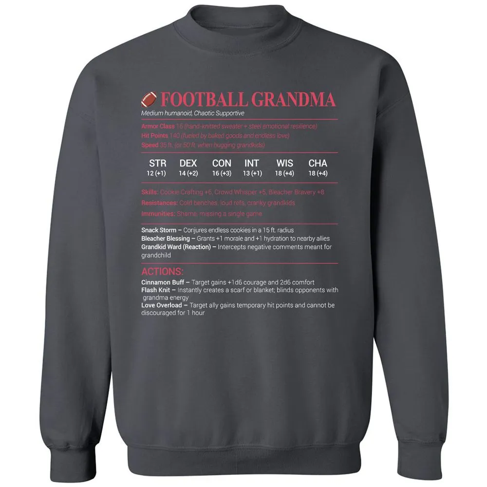 Football Grandma Classic Unisex Sweatshirt - Charcoal - 7