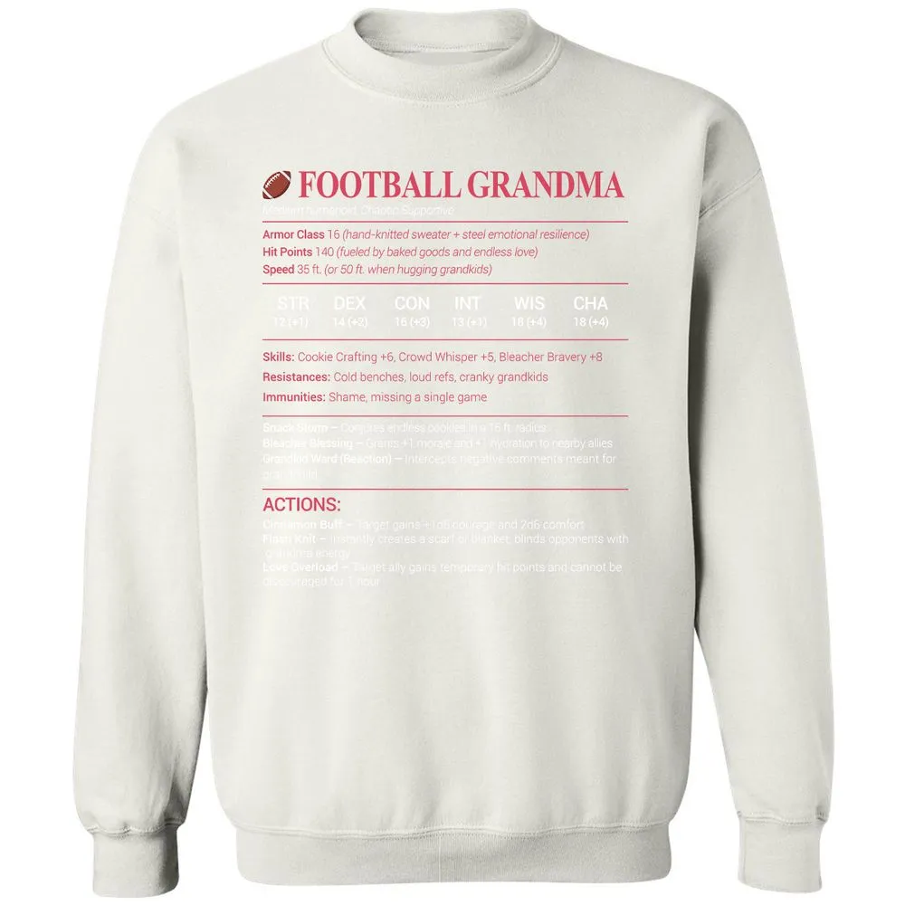 Football Grandma Classic Unisex Sweatshirt - White - 12