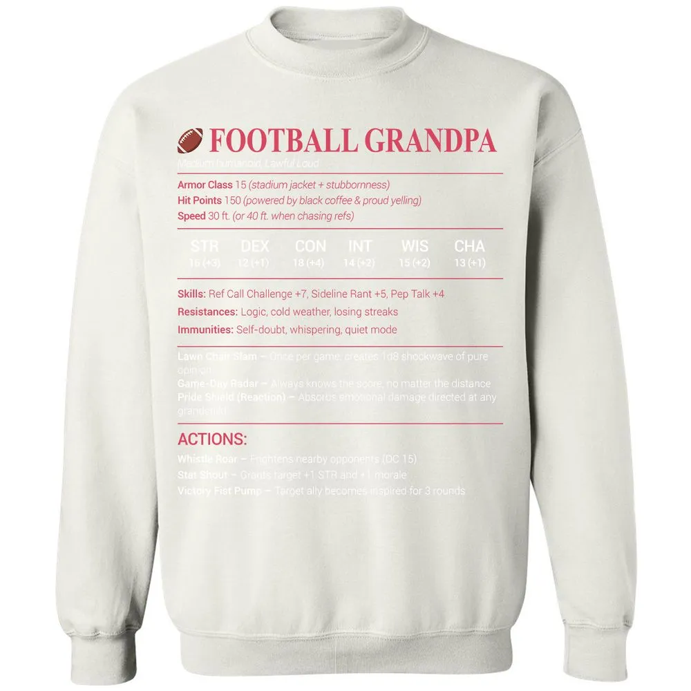 Football Grandpa Classic Unisex Sweatshirt - White - 12