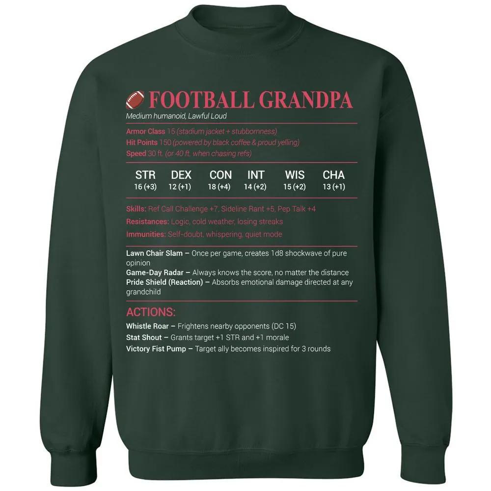 Football Grandpa Classic Unisex Sweatshirt - Forest Green - 4