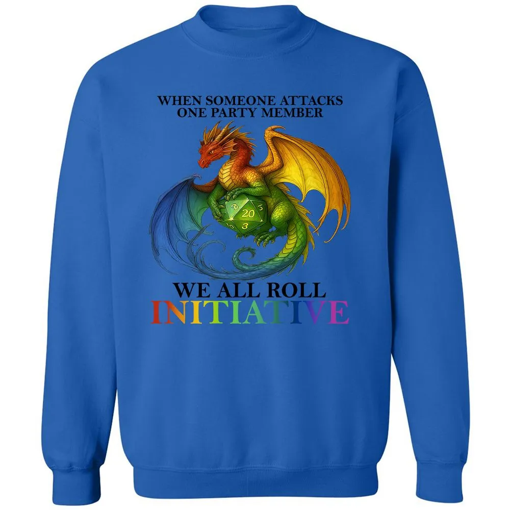 Dragon We All Roll For Initiative Classic Unisex Sweatshirt - Royal - 9