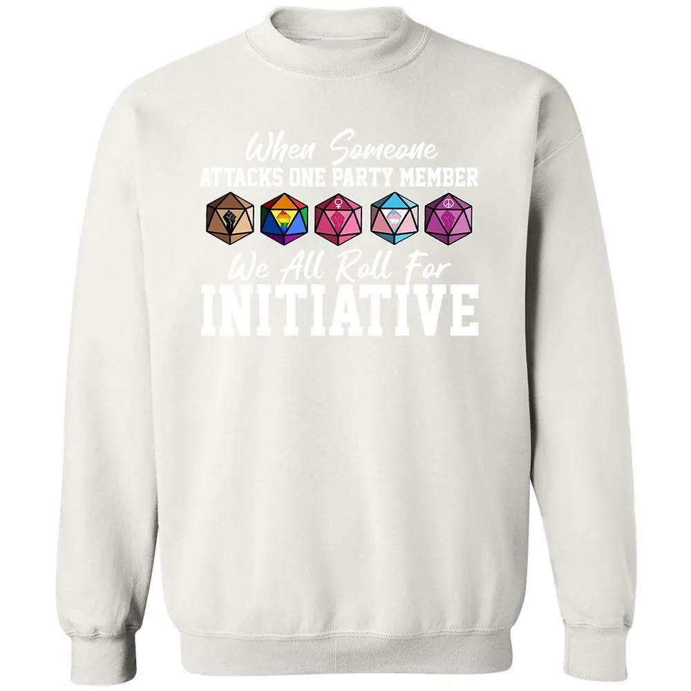 LGBT Roll For Initiative Classic Unisex Sweatshirt - White - 12