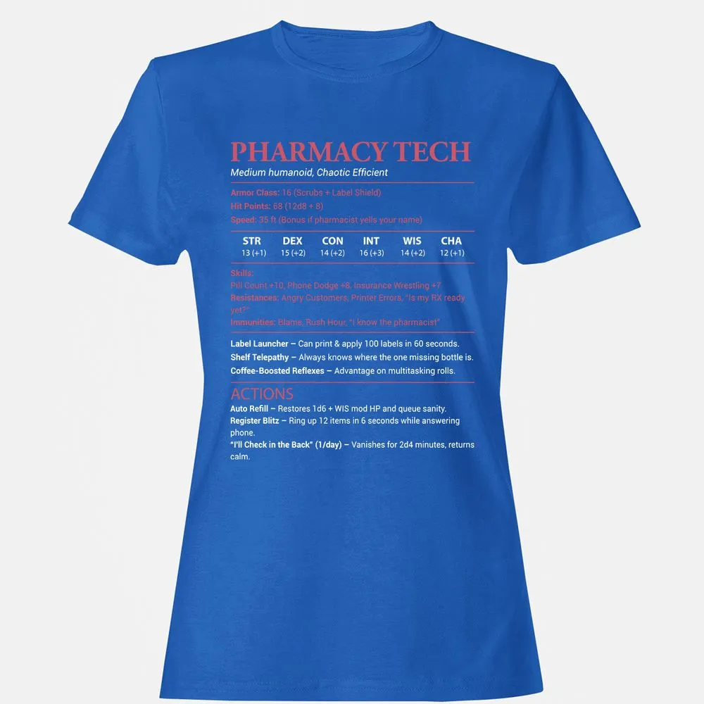 Pharmacy Tech Women's T-Shirt - Royal - 14