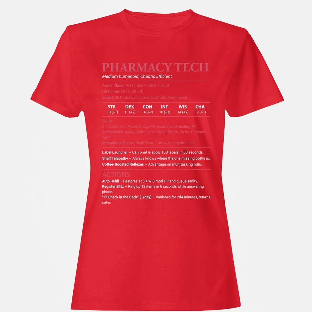 Pharmacy Tech Women's T-Shirt - Red - 13