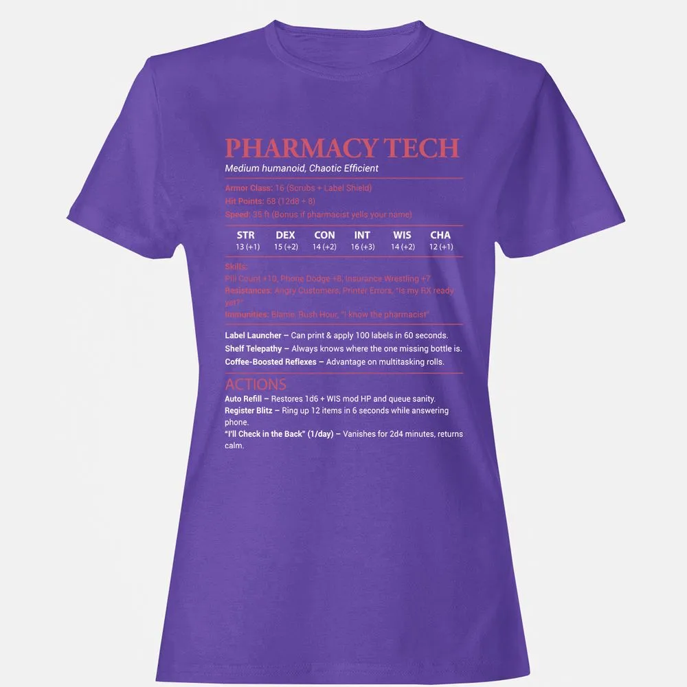 Pharmacy Tech Women's T-Shirt - Purple - 12
