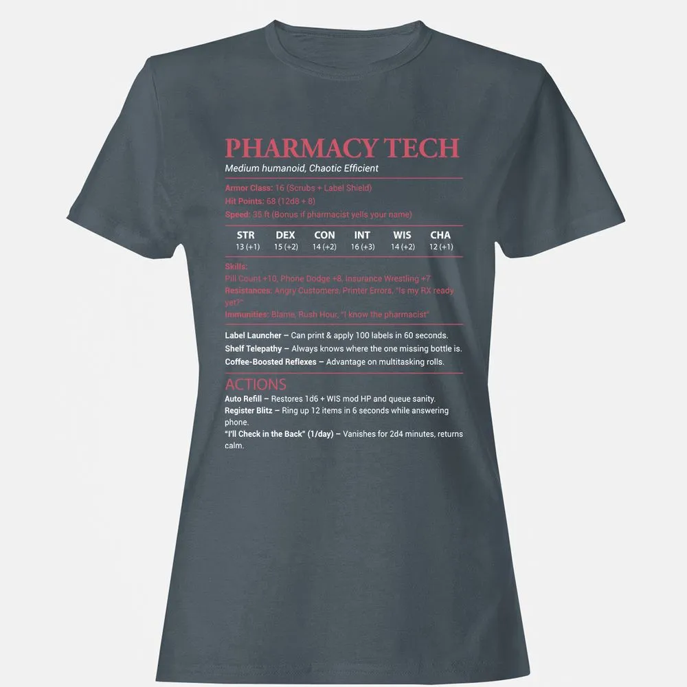 Pharmacy Tech Women's T-Shirt - Charcoal - 3