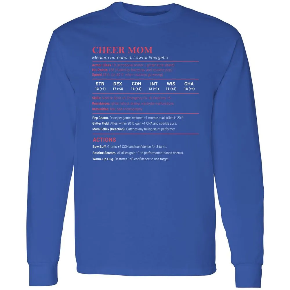 Cheer Mom Long Sleeve T-Shirt - Royal - 8