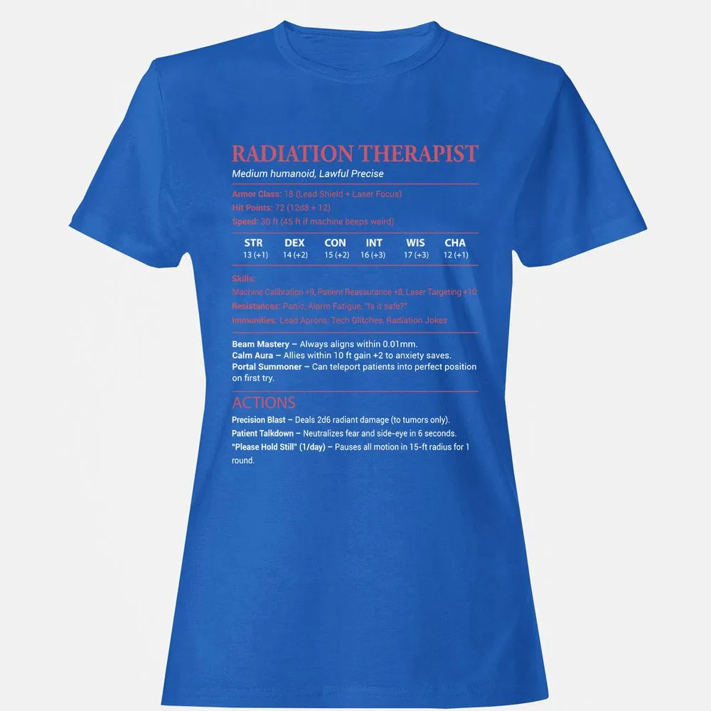 Radiation Therapist Women's T-Shirt - Royal - 14